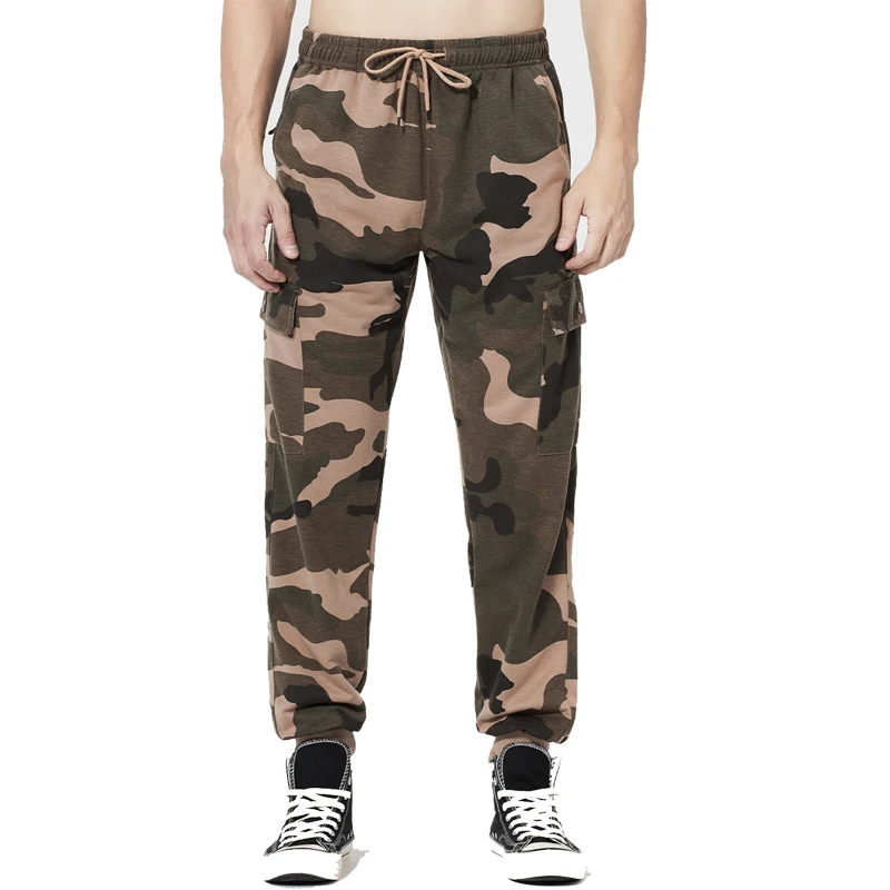 Men's Spring Joggers Sport Sweatpants Hip Hop Solid High Waist Long Trousers Streetwear Quality Male Oversize Camouflage Pants