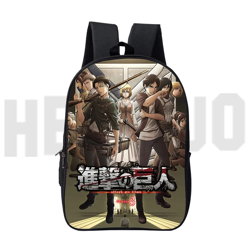 

Hot 16 Inch 3D Print Attack on Titan Season 4 Backpack Cartoon Harajuku Fancy High School Bags Women Men Business Backpacks 2022