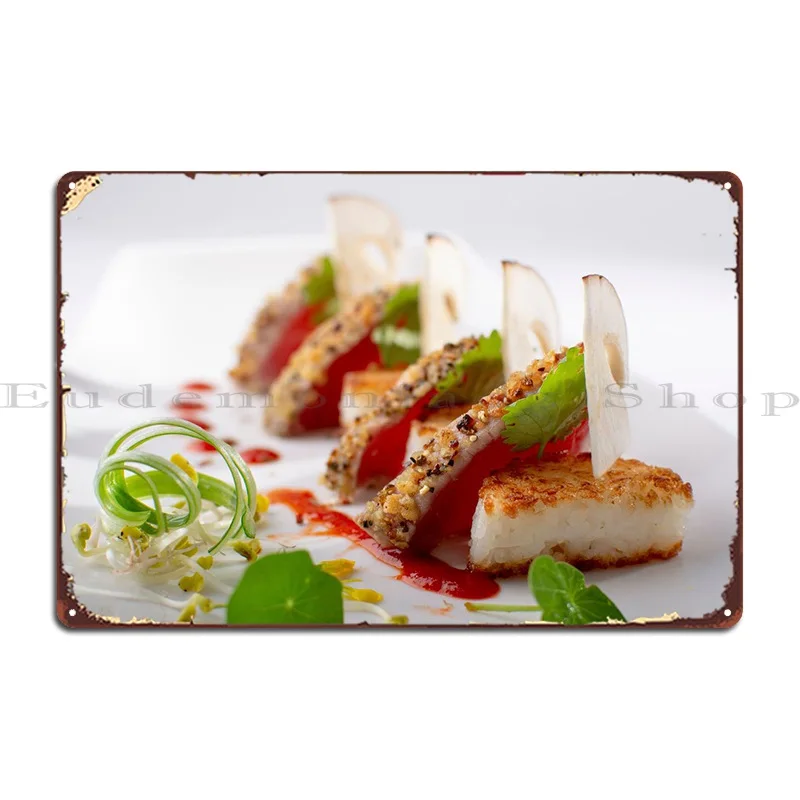 

Металлический знак тунца с грибами, клубный паб, печатный фотопостер