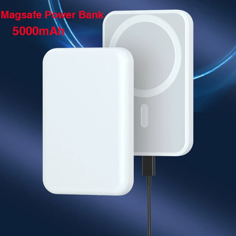 

Портативный магнитный оригинальный блок питания для Apple Magsafe, беспроводное зарядное устройство, аккумулятор для iphone 12 13 14 Pro Max 11 XR XS mini