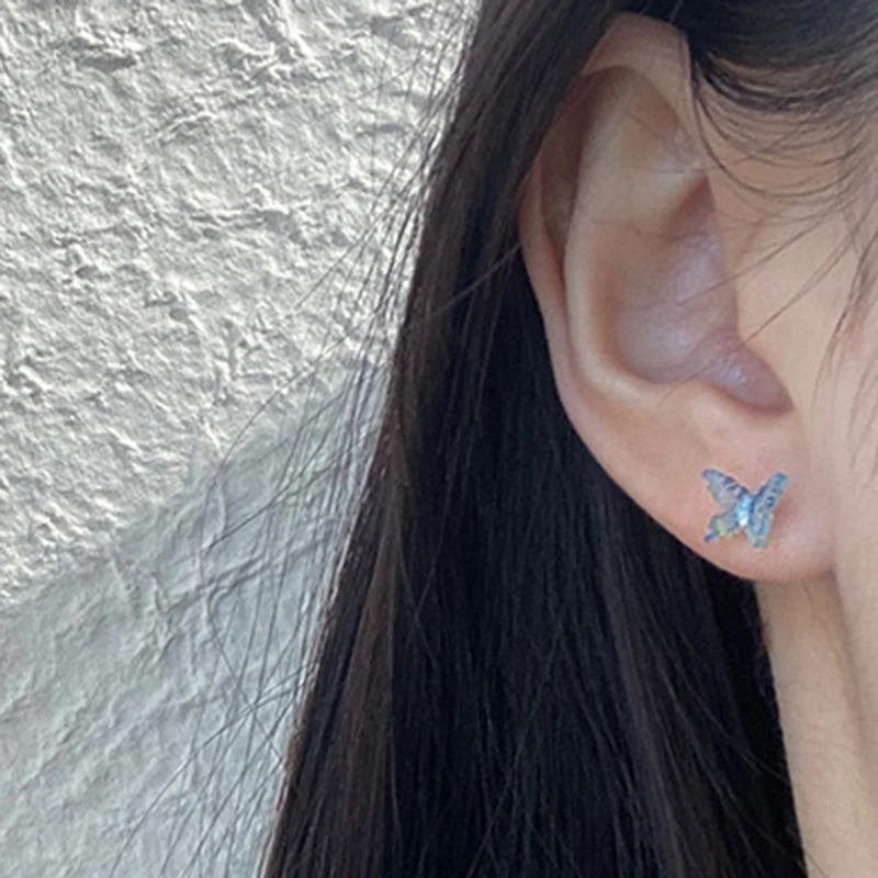 

8Pcs Simple Colorful Fairy Stereo Butterfly Stud Earrings For Women Mini Cute Hypoallergenic Butterflies Earring Party Jewelry