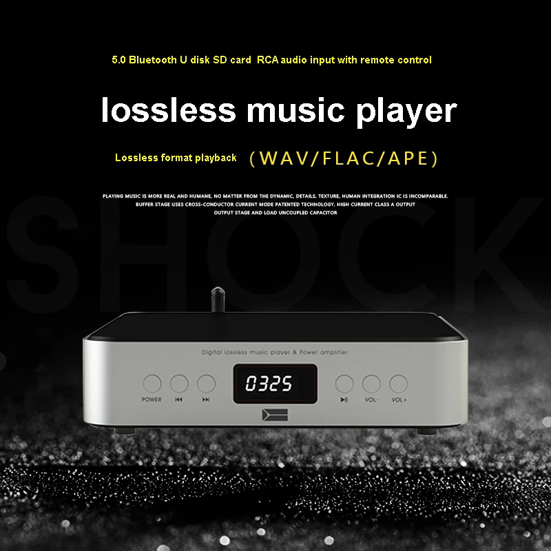 DLHiFi U-диск без потерь Bluetooth 5 0 Flac Ape музыкальный плеер AMP DAC 2-in-1 50Wx2 Hi-Fi аудио
