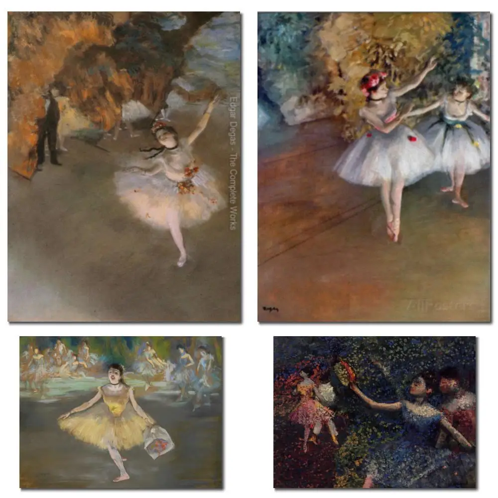 Картина маслом Земалу &quotБалетные танцоры Эдгар Дега&quot синяя