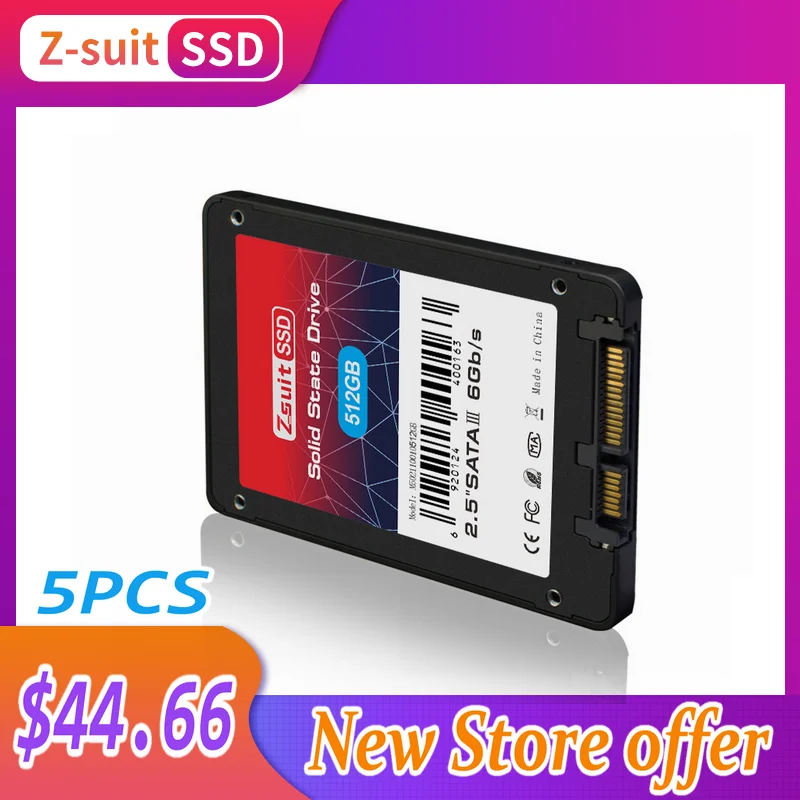 

Z-suit 5pcs SSD HDD 2.5'' 120G 240G 480G 1T 2T SATAIII 128G 256G 512G Internal Solid State Disk Drive For Laptop