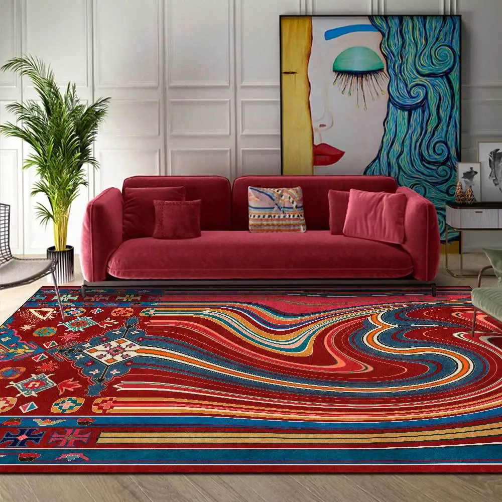 

Абстрактные персидские этнические стильные ковры для дома, гостиной, спальни, прикроватного дивана, Нескользящие Коврики для игровой зоны, ...