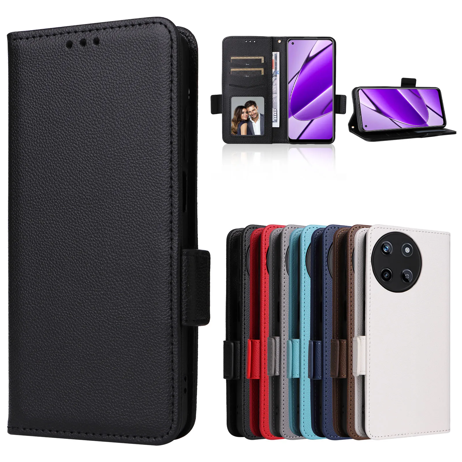 Чехол-кошелек с слотом для карт Realme 11 4G 6 4 дюйма кожаный противоударный чехол