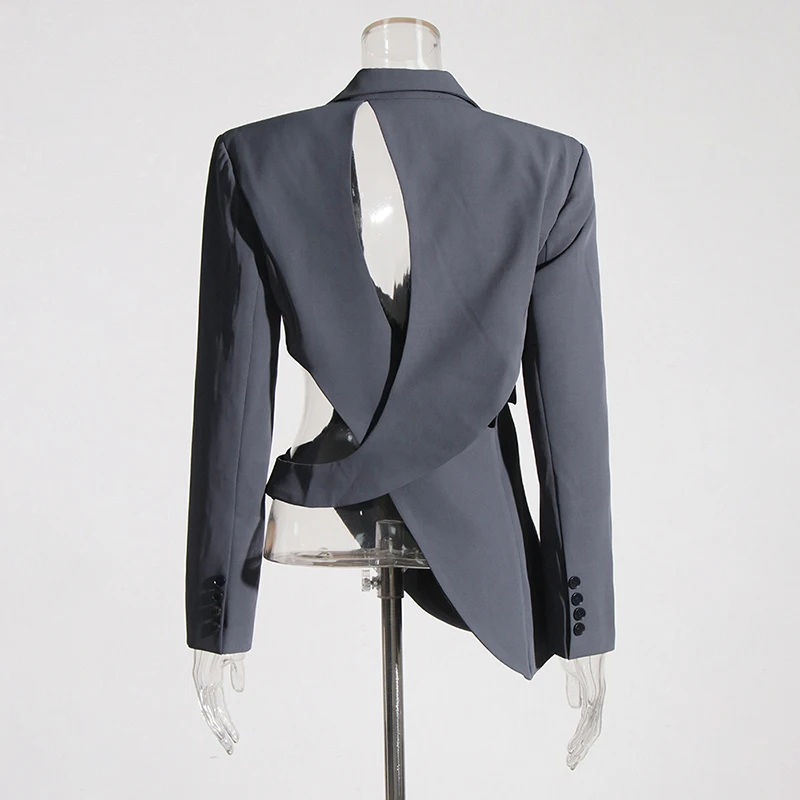 Женский Асимметричный Блейзер BPN элегантный блейзер с отложным воротником и