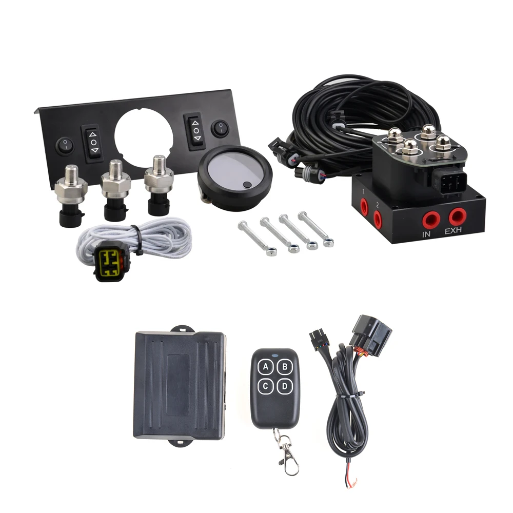 

Универсальная Пневматическая подвеска Три в одном дисплее Манометр с соленоидным клапаном, пультом дистанционного управления и панельным переключателем судового типа