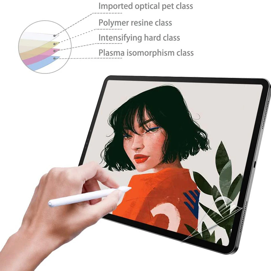 

Paper Like Screen Protector For iPad Pro 12.9 11 10.5 9.7 Air 1 2 3 mini 4 5 Matte PET Anti-Glare Painting Film For Apple Pencil