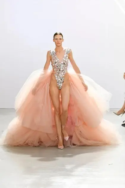 Потрясающая пышная Тюлевая пачка со съемным шлейфом свадебные тюлевые юбки с