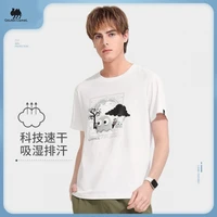 goldencamel sports hiking t shirts 2022 summer quick dry short sleeved printed loose casual fishing tactical shirt men clothes