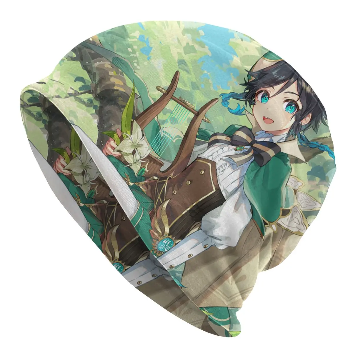 

Genshin Impact Barbatos Beanie Anime Game Knit Hat Breathable Thermal Spring Printed Pullover Cap for Men Women Knitted Beanies