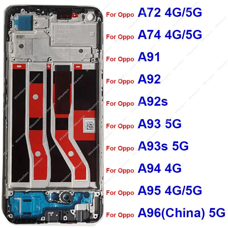 Крышка передней рамки ЖК-дисплея для OPPO A72 A74 A91 A92 A92s A93 A94 A95 A96 4G
