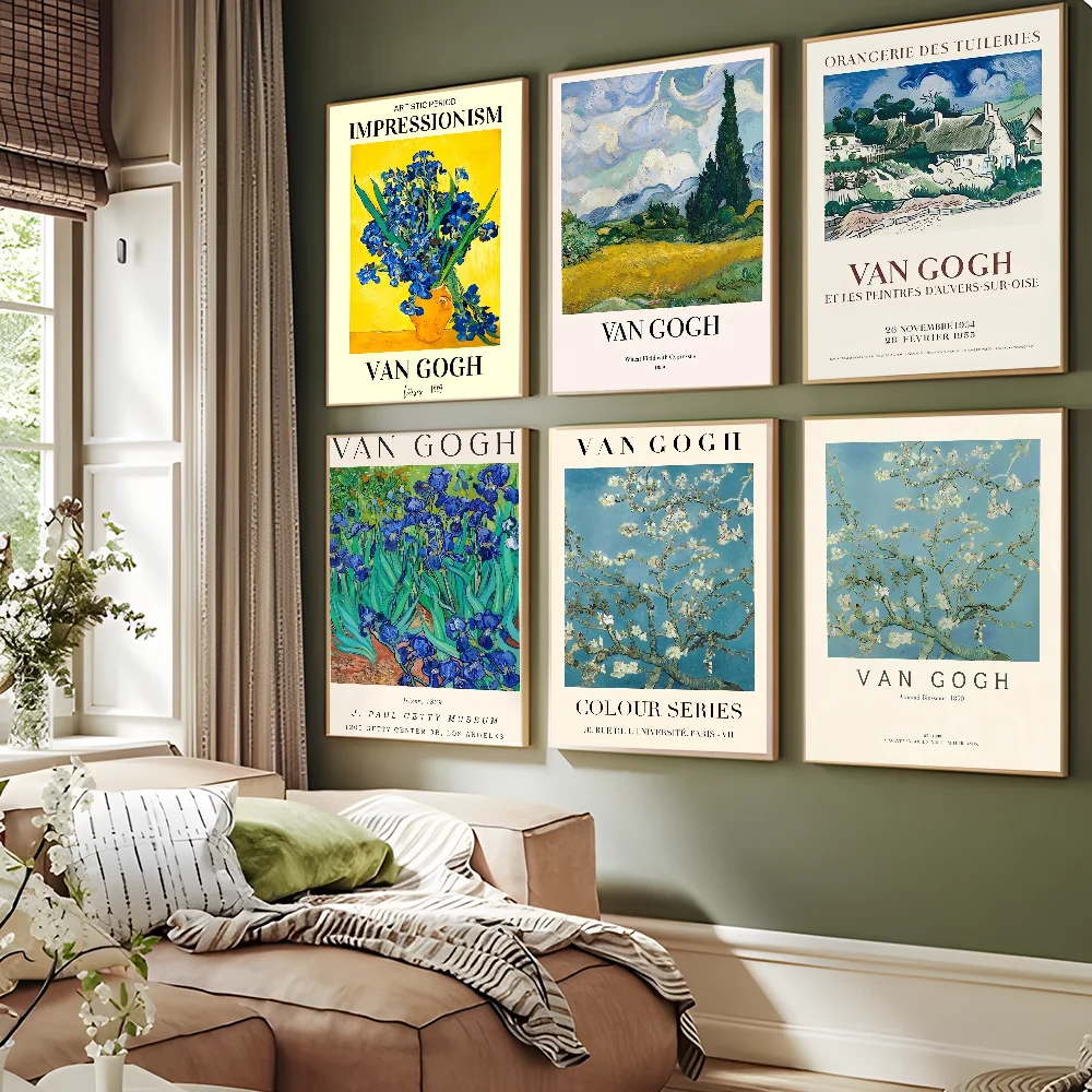 Great Painter Vincent Van Gogh Classic Movie Posters Fancy Wall Sticker For Living Room Bar Decoration Decor