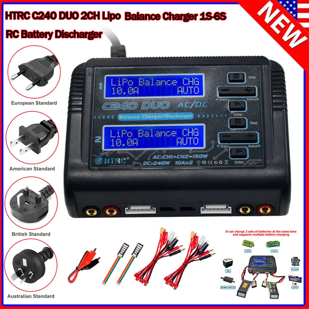 

Зарядное устройство HTRC C240 LiPo, 10 А, 150 Вт, 240 Вт, 2 канала