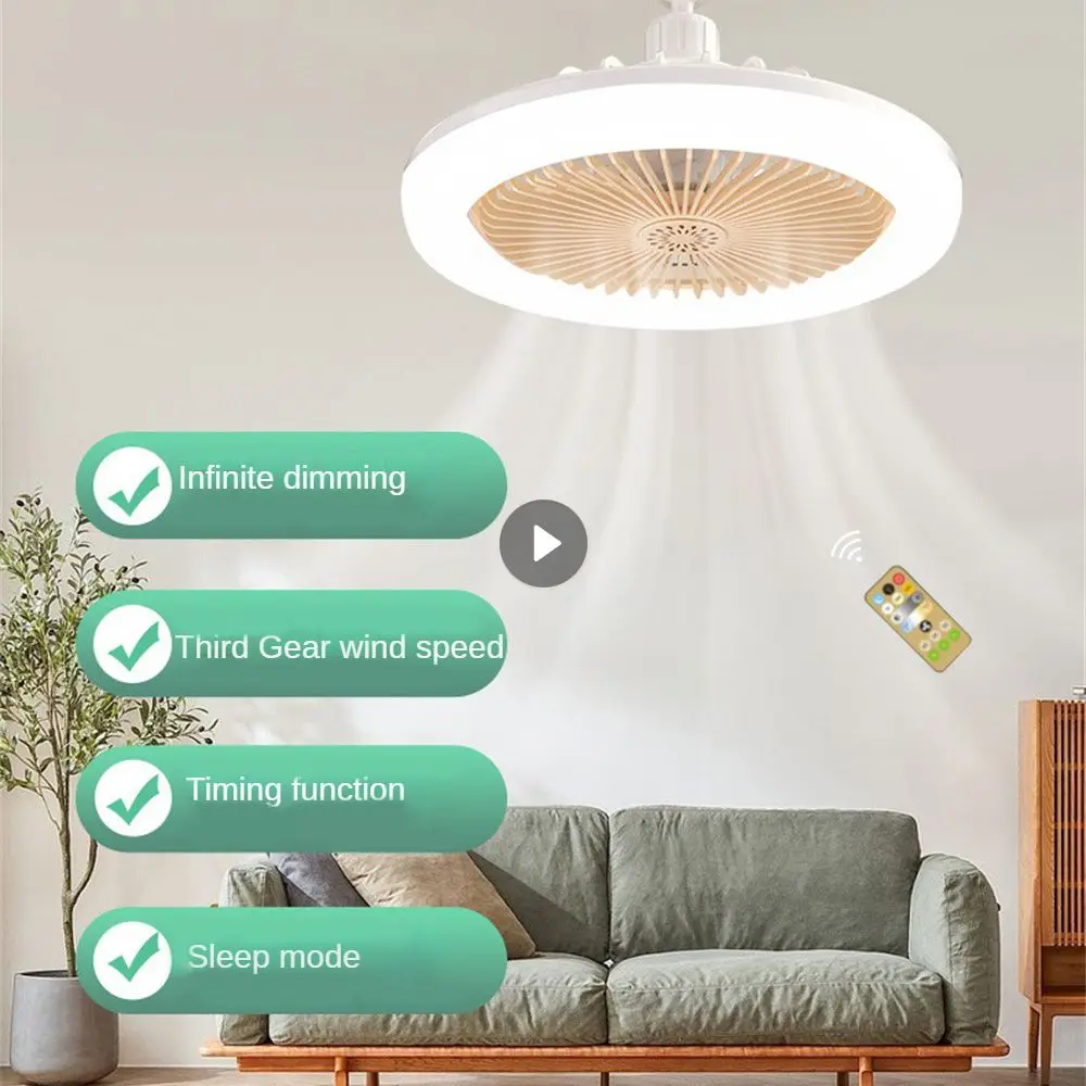 

Ceiling Fans With Remote Control And Light 30W LED Lamp Fan Smart Silent Ceiling Fan For Sitting Room Bedroom E27 Converter Base