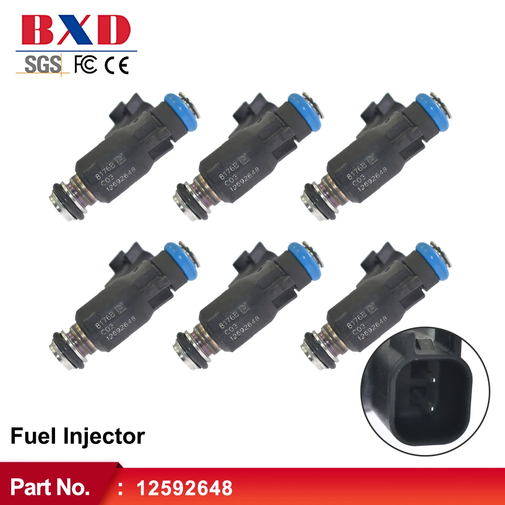 

6 шт. Топливная форсунка 12592648 для GM 2007-2010 Malibu/Impala,Chevrolet Malibu & Impala & Uplander 3.5L 3.9L