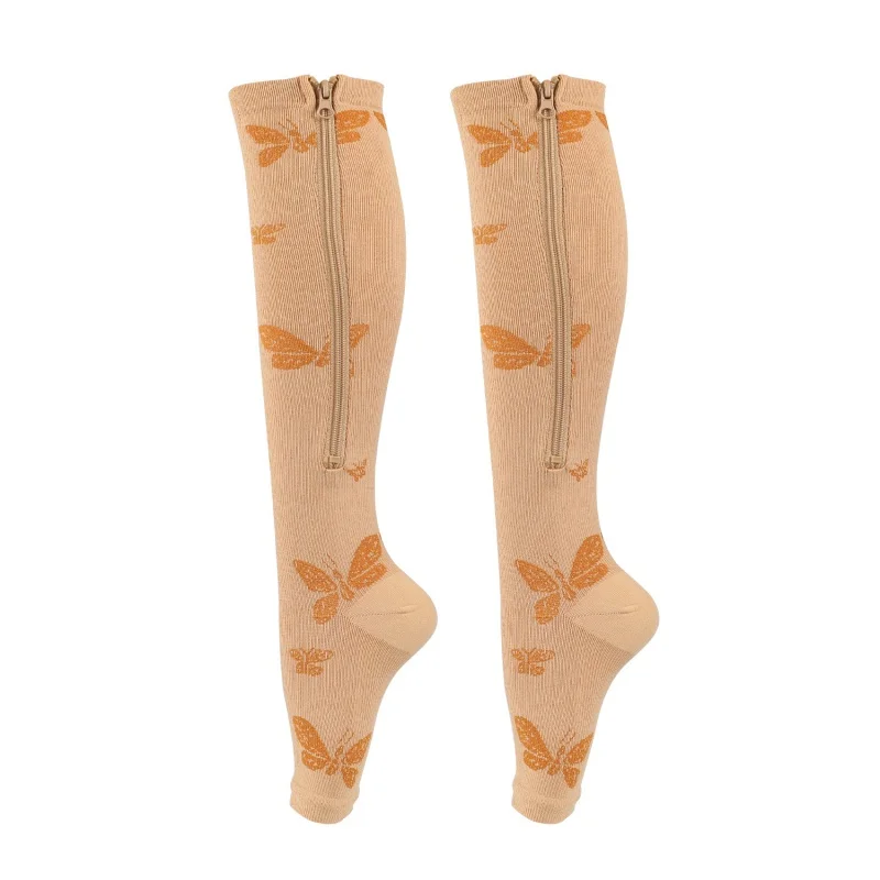

Medical Compression Stockings Sports Pressure Long Cycling Socks Zipper Professional Leg Support Thick Women Socks Newest