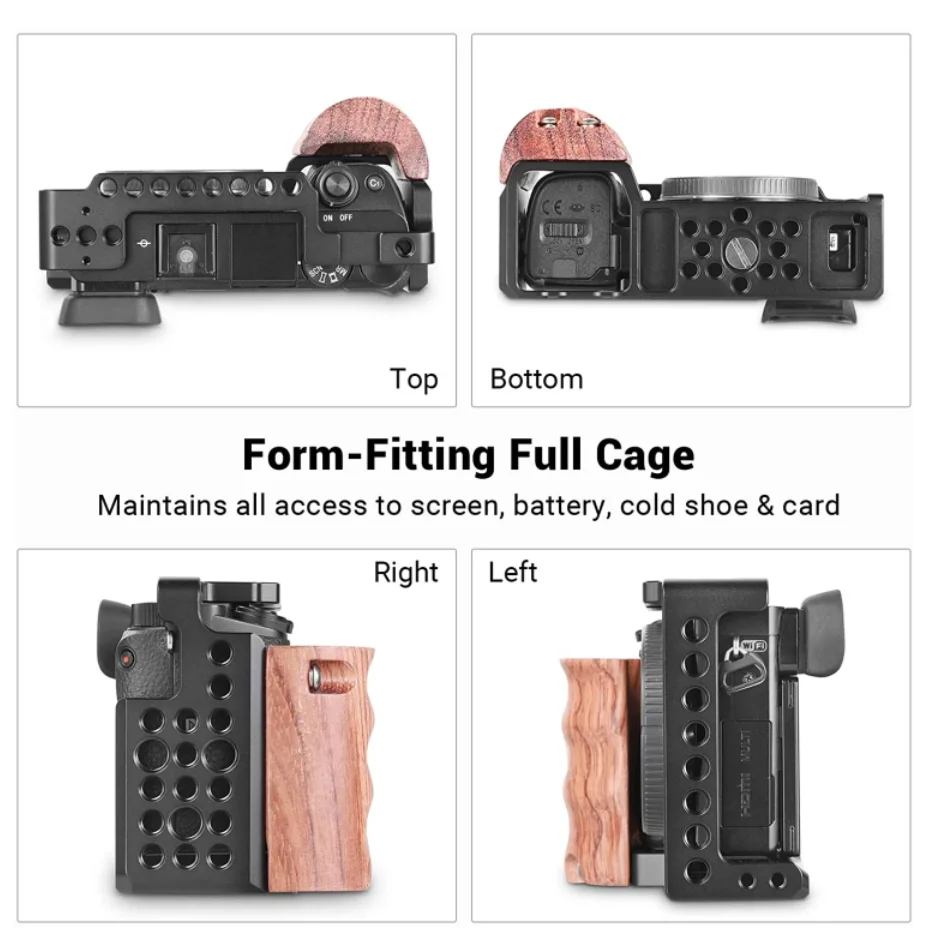 Клетка SmallRig sony a6000 для камеры Sony A6300/A6000 с деревянной ручкой и двойной камерой 2082 |
