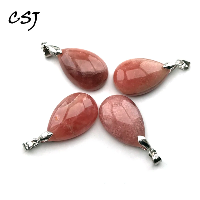

CSJ Natural Rhodochrosite Pendants Reiki Beads Gemstone 925 Silver Necklace for Women Birthday Party Jewelry Gift