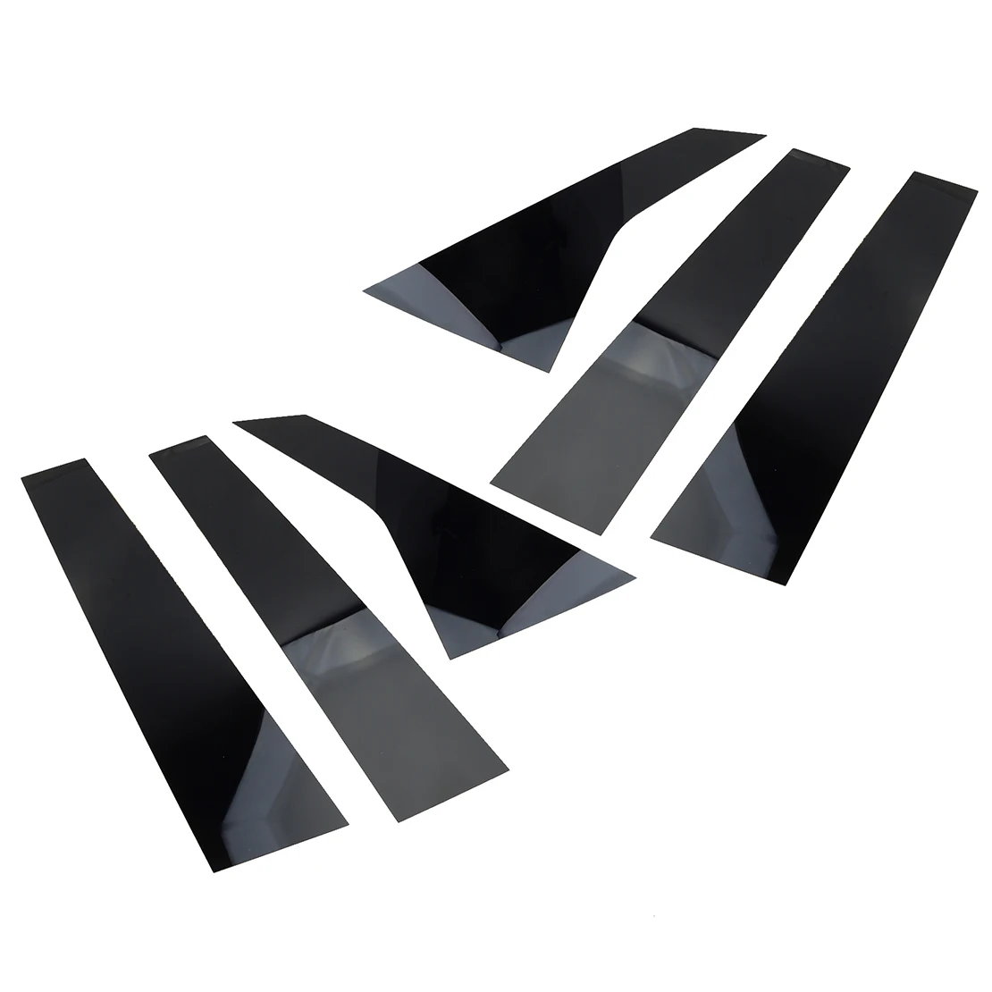 

6 шт. глянцевый черный поликарбонат для передней, задней, левой, правой двери, окна, стойки, столба, отделки, Набор наклеек, подходит для Honda Civic...