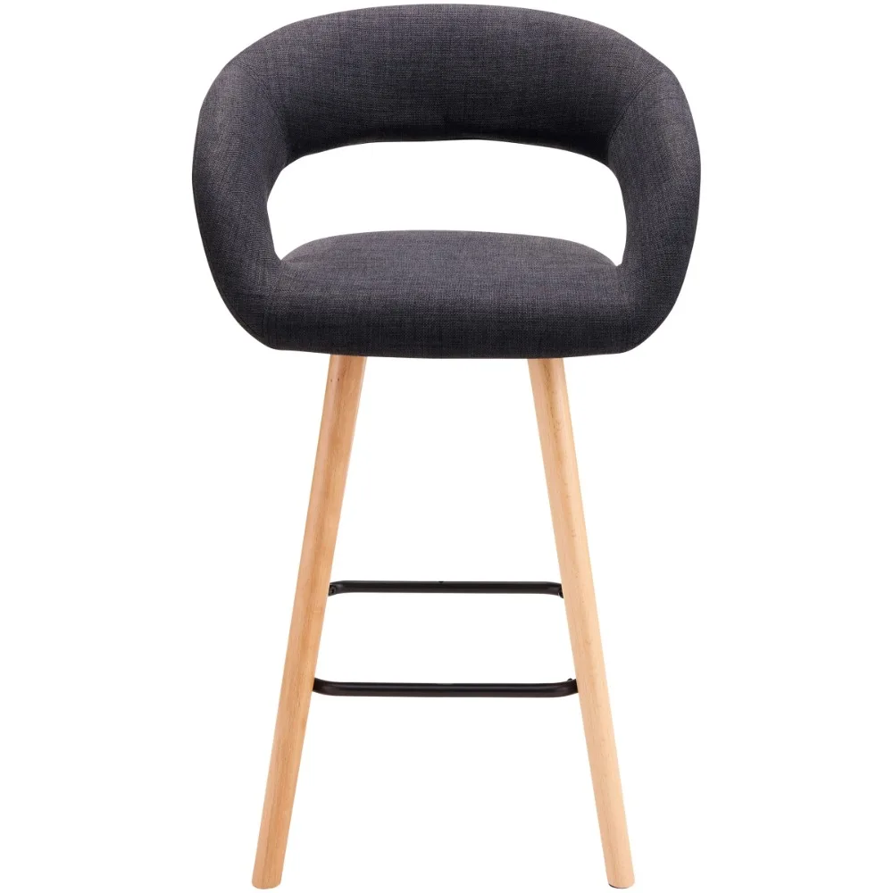 

Beck Counter Stool, Black Equipped with Backrest and Pedals for Added Comfort