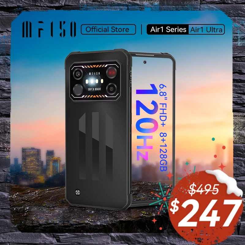 Смартфон IIIF150 Air1 Ultra Прочный с функцией ночного видения, экран 6,8 дюйма FHD + 120 Гц, Helio G99, камера 64 мп, 8 ГБ + 128 ГБ