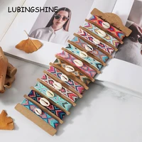 12 pieces bohemian woven rope chain bracelet ethnic adjustable tassel shell charms bracelets anklet for women girls surf jewelry