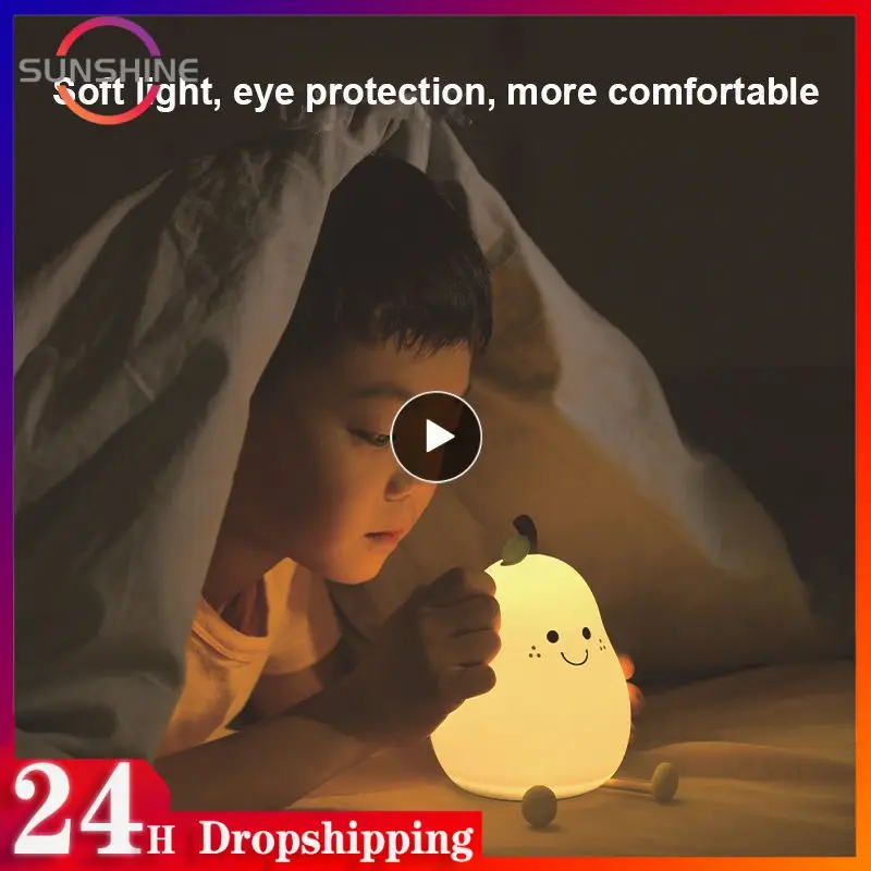 

Bedroom Bedside Decoration Led Light Baby Light Silicone Table Lamp Led Lamp Usb Creative Pear Night Light Wholesale 2023 New