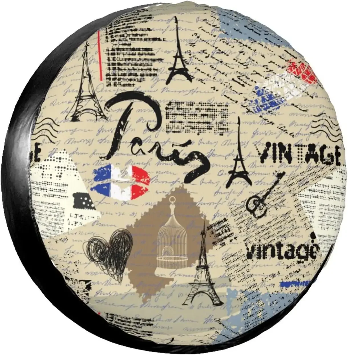 Старый газетный лондонский автомобильный чехол для запасного колеса