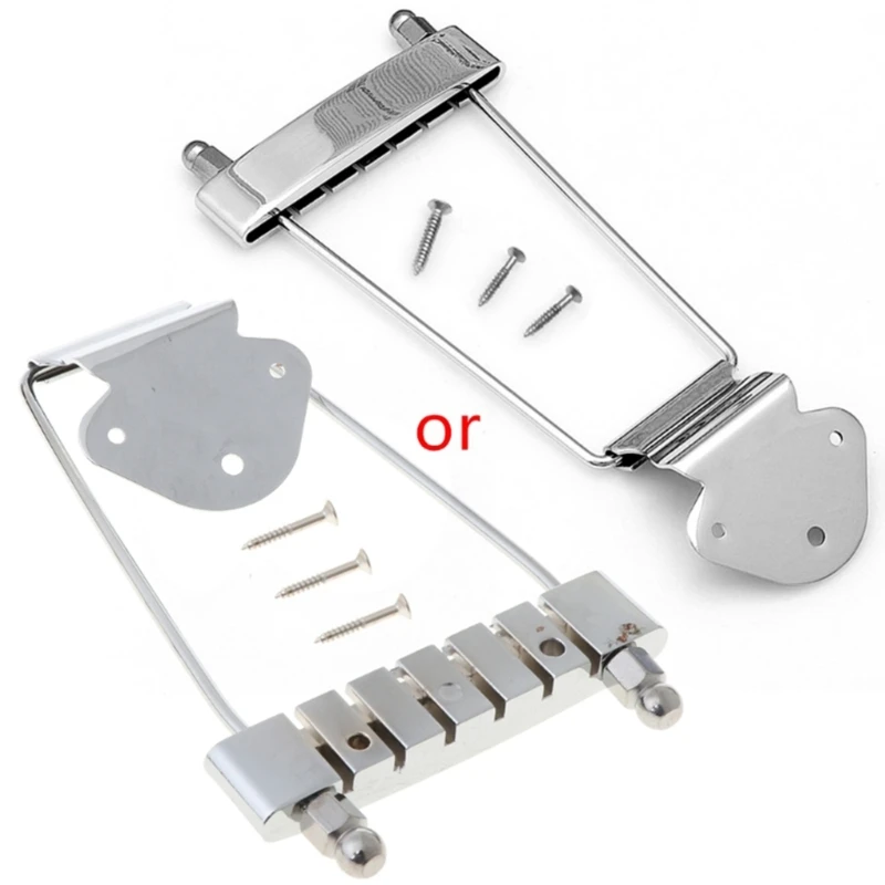 

Хромированная 6-струнная искусственная трапециевидная Серебристая открытая рамка для гитары Archtop