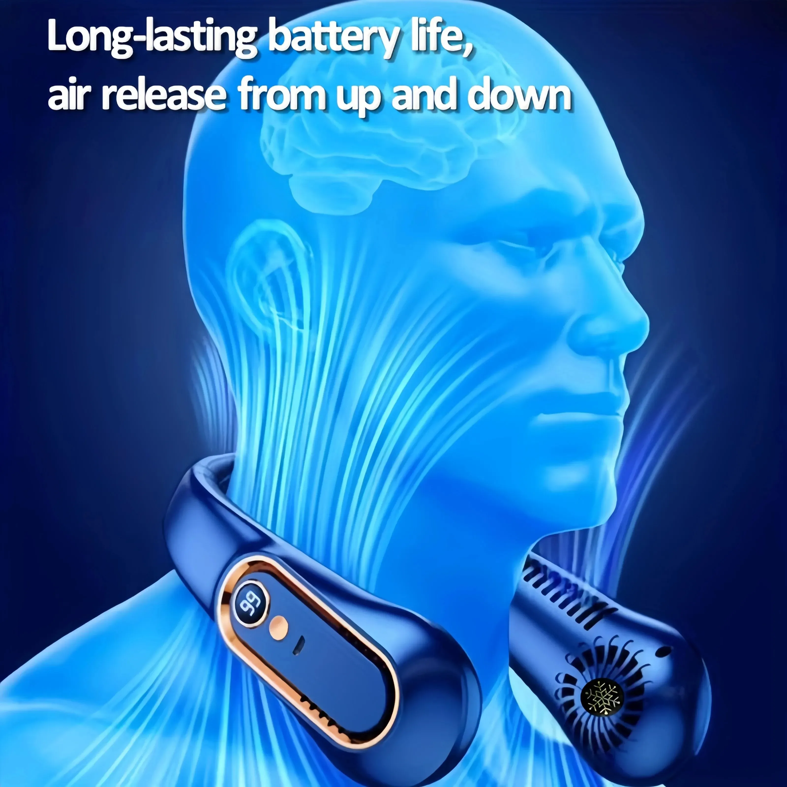 Портативный мини-кулер на шею с цифровым дисплеем безлопастной портативный