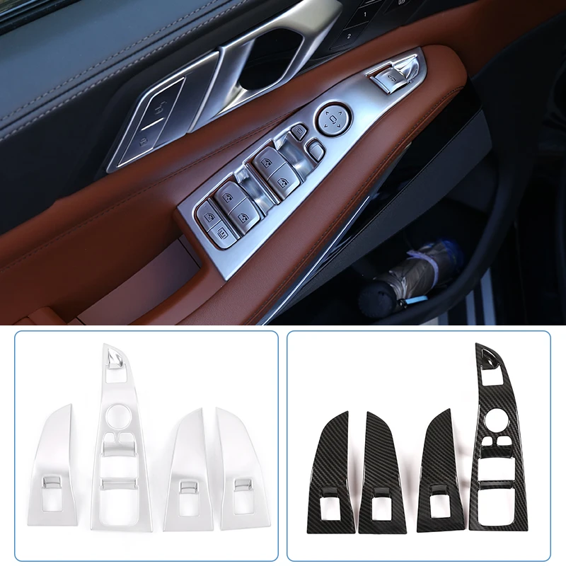 

4 Pcs ABS Chrome Car Window Lift Button Frame Trim Accessories For BMW X5 G05 X7 G07 2019 Left Hand Drive fast