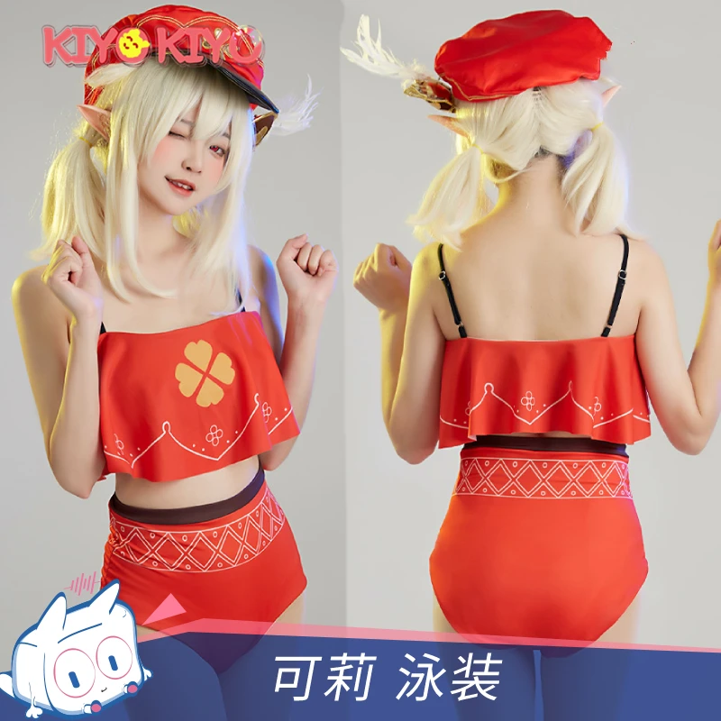 

KIYO-KIYO Game Genshin Impact Klee Sexy Bikini Cosplay Costume Halloween Costumes Klee Swimsuit for women
