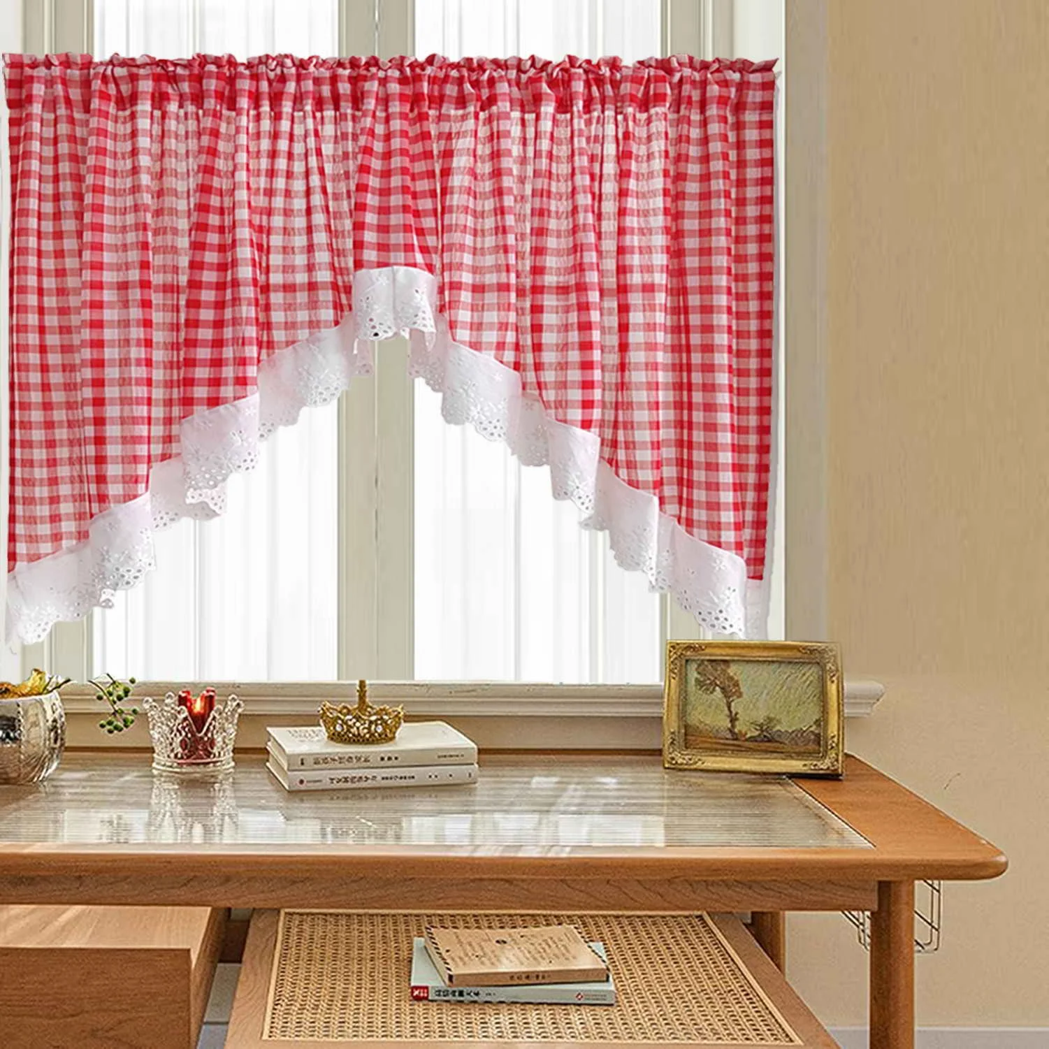 

Полузанавеска Тияна красная клетка