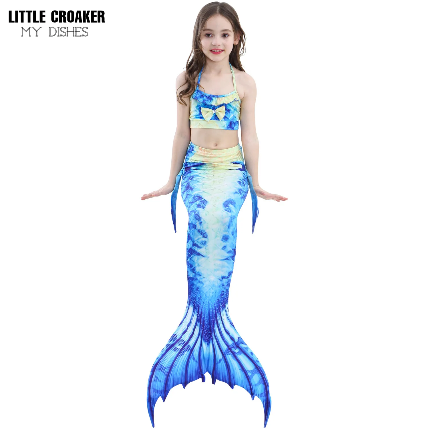 

AngelGirl 2022 Swimmable Mermaid Tail with Flipper Girls Mermaid Swimsuit Children Mermaid Beach Cosplay Costume Christmas Gifts