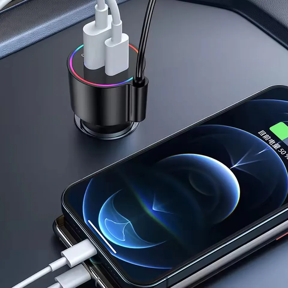Фото Автомобильный FM-передатчик Bluetooth 5,3, разъем AUX 3,5 мм, комплект MP3-плеер с громкой связью, поддержка потоковой передачи музыки, автомобильный комплект №5