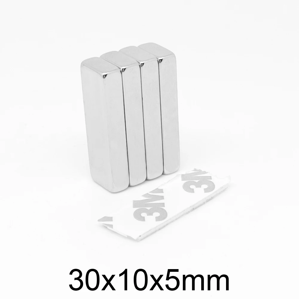 

2/5/10/15/20/30 шт. 30x10x5 мм блок супер сильные магниты 30x10x5 редкоземельный неодимовый магнит две стороны с лентой 3 м 30*10*5