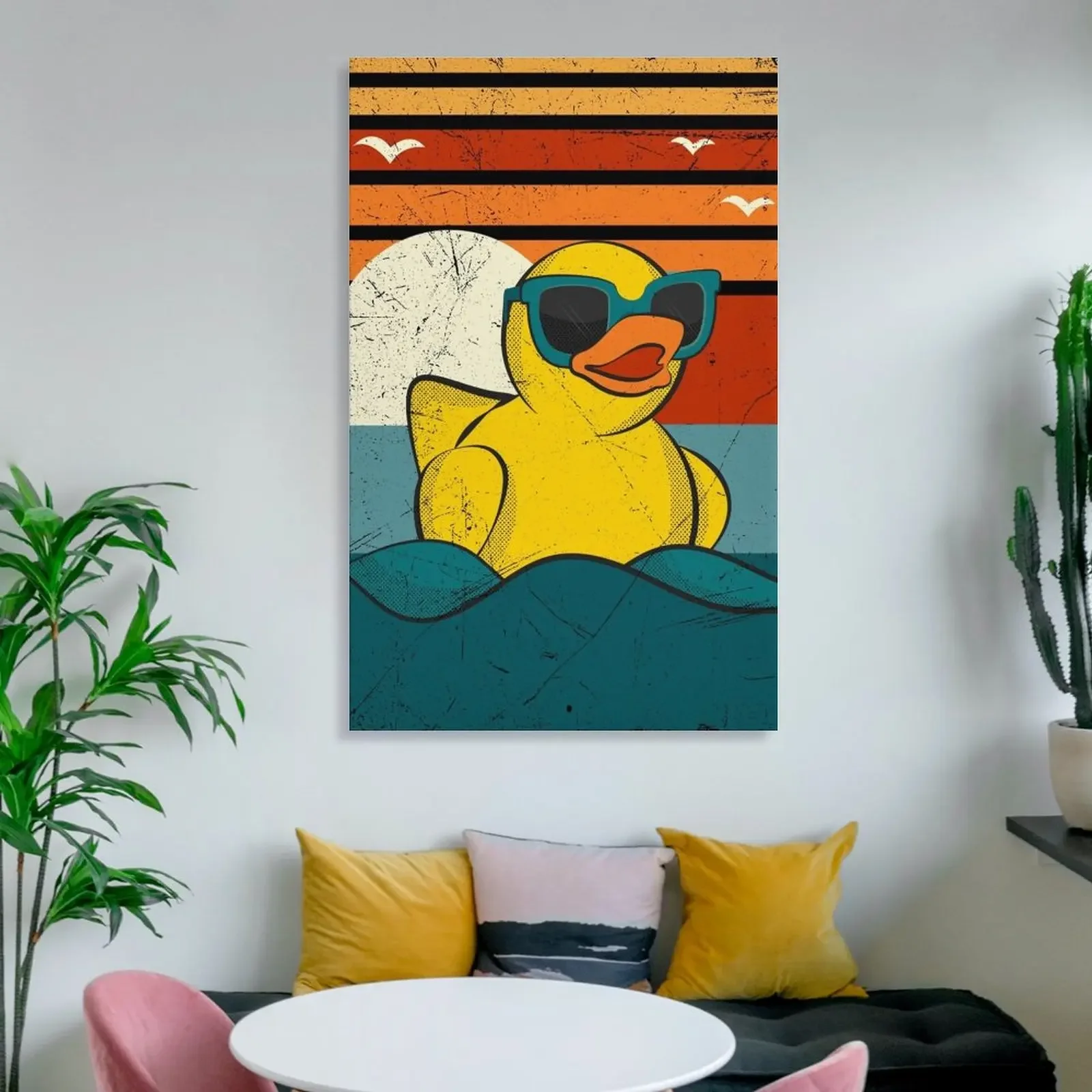 Винтаж Ретро Закат Искусство Зоопарка Симпатичная Желтая Резиновая Утка Игрушка