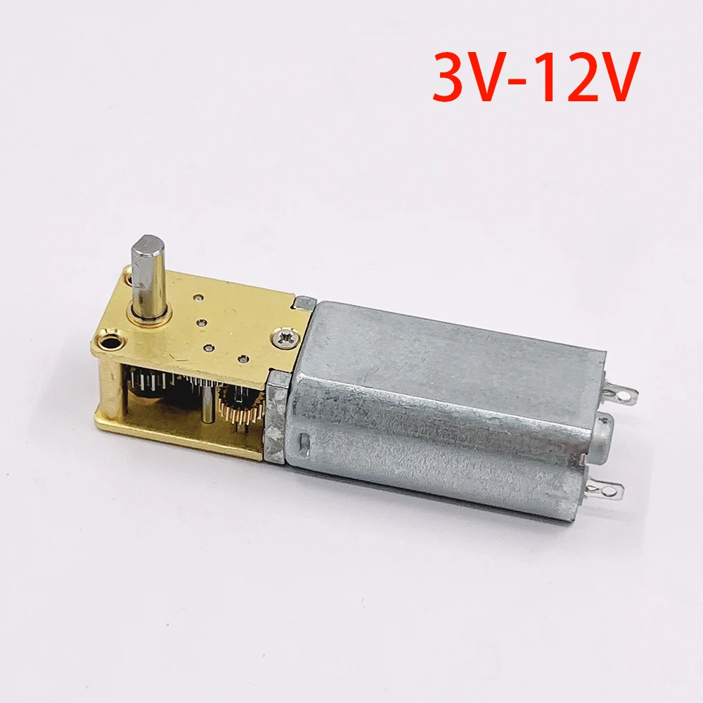 

Micro 050 Worm Gear Motor DC3V-12V 6V 9V 4-380rpm Slow Speed High Torque All Metal Gearbox Motor Right angle output shaft.