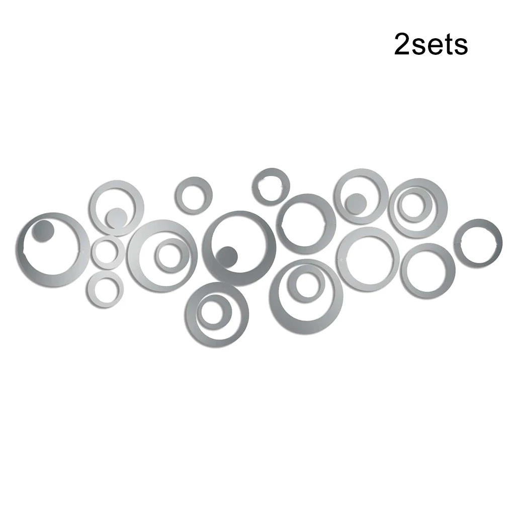 

48 Pcs Walls Decal Mirror Wall Sticker DIY Round Shape Smooth Surface Reflective Effect Self-adhesive Living Room Bedroom