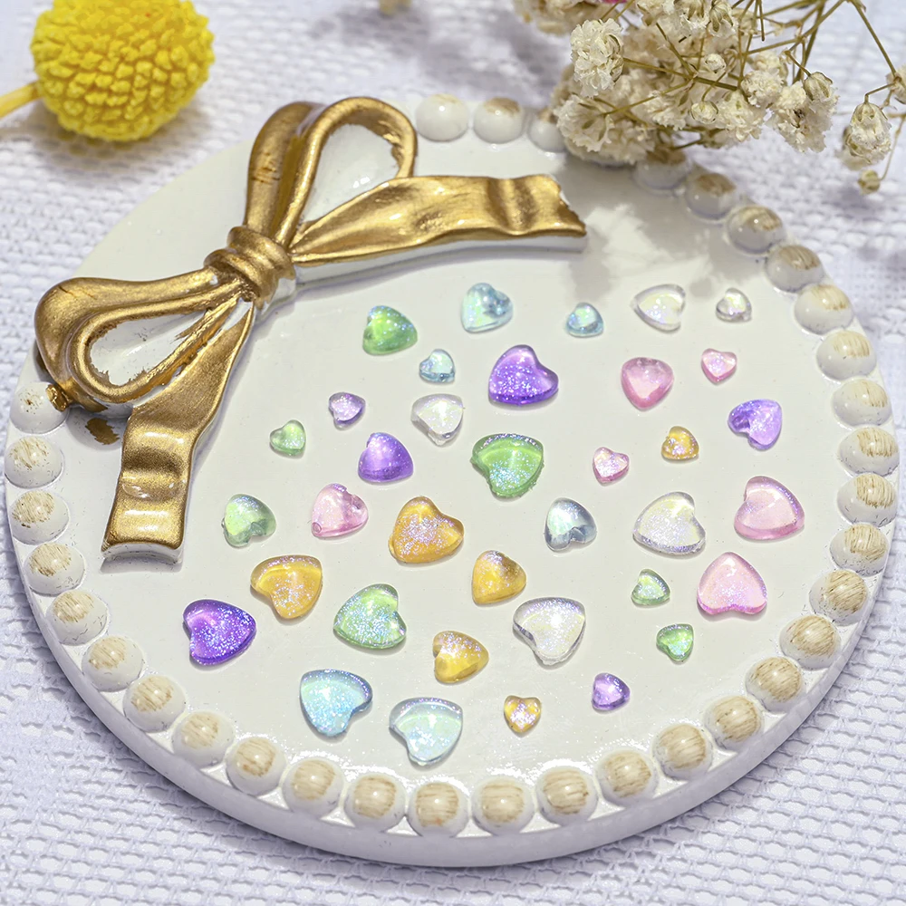 100 шт./упаковка подвески для ногтей в виде сердца
