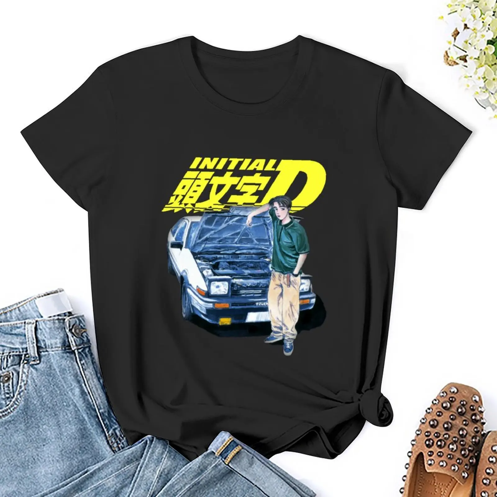 Футболка Initial D Fujiwara AE86 с принтом манги эстетическая одежда в стиле хиппи