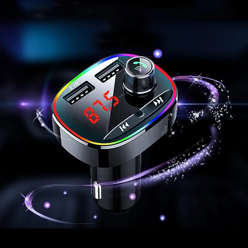

BT FM Transmitter Wireless Radio Adapter Kit Handsfree Call SD TF Card USB Charger QC3.0 All Smartphones Audio Car MP3 Player