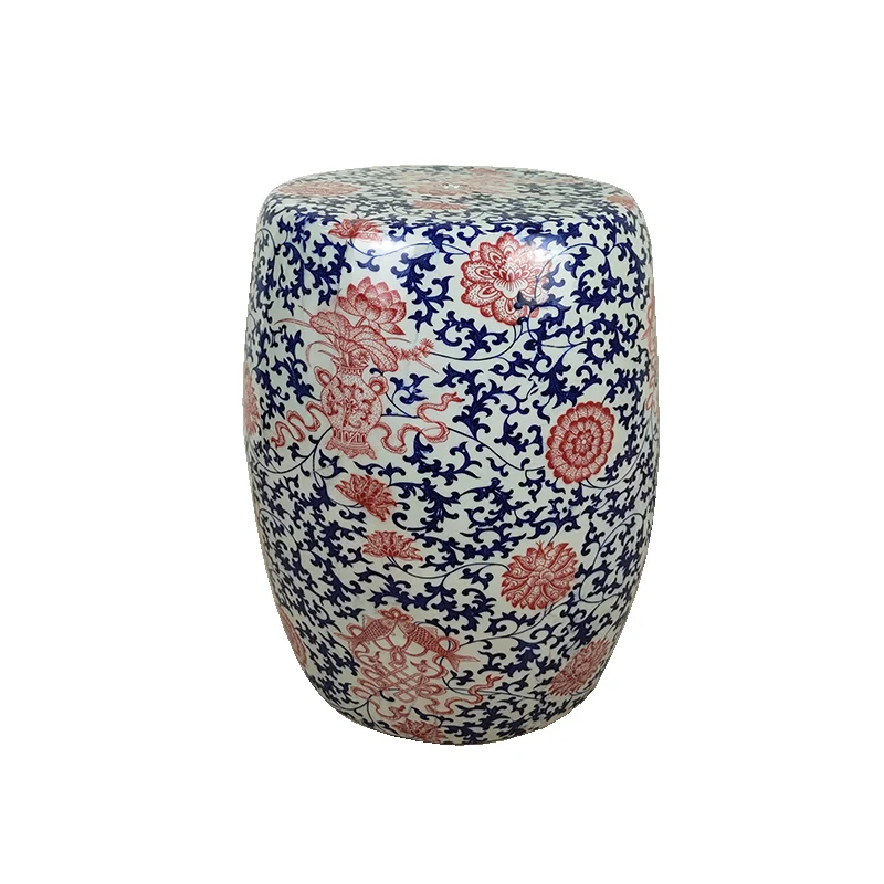 Керамический табурет Цзиндэчжэнь зимняя искусственная живопись круглый для
