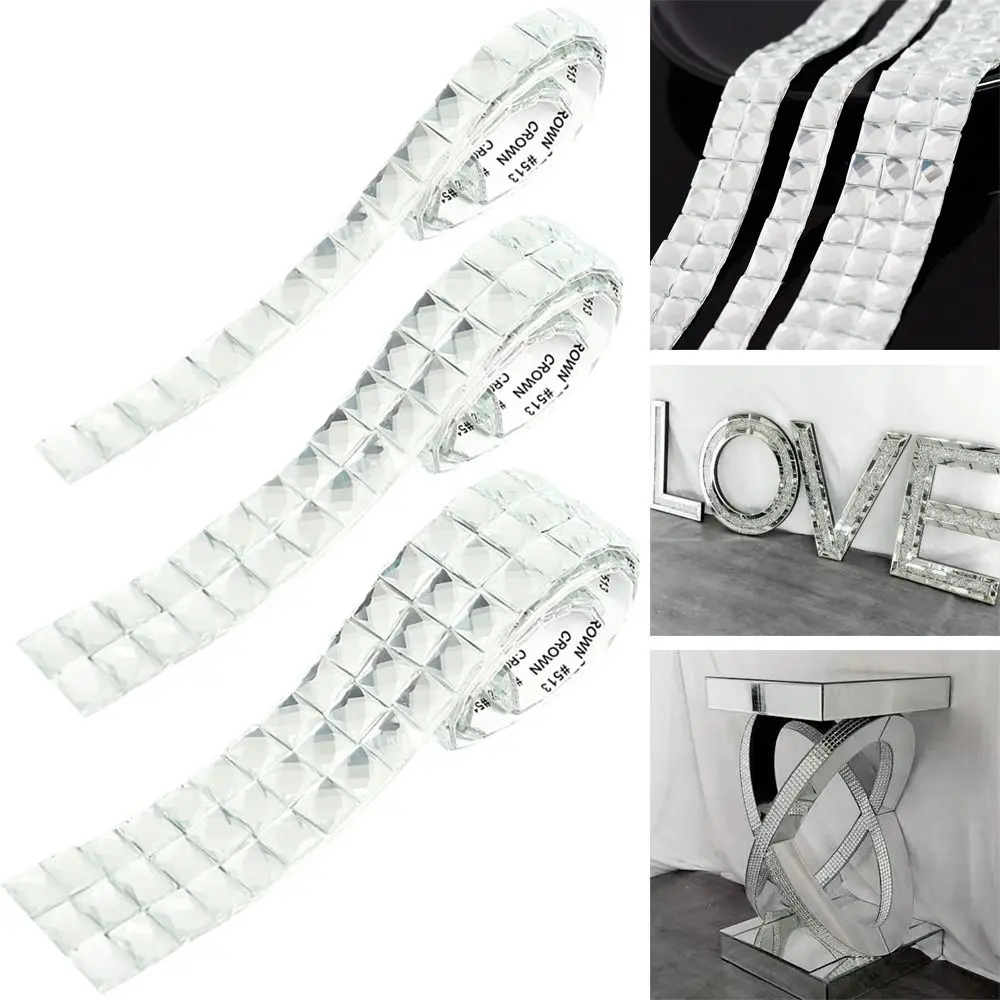 

Handmade Craft Self-Adhesive Decal Mosaic Tiles Mini Square Glass Mirror Wall Stickers Diamond Glass Wall Sticker