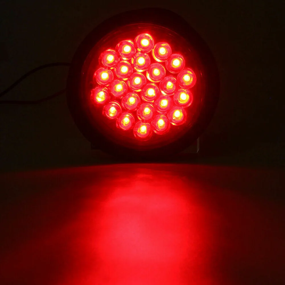 

2pcs 4Inch 16LED Truck Trailer Tail Brake Light Red Round Sealed Bus Stop Turn Taillight Waterproof Rear Lights Replacement