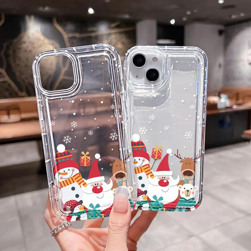 Чехол для телефона с Рождеством iPhone 16 Pro Max Funda 15 11 12 13 14 X XR XS 7 8 6 SE Plus 13pro мягкий чехол