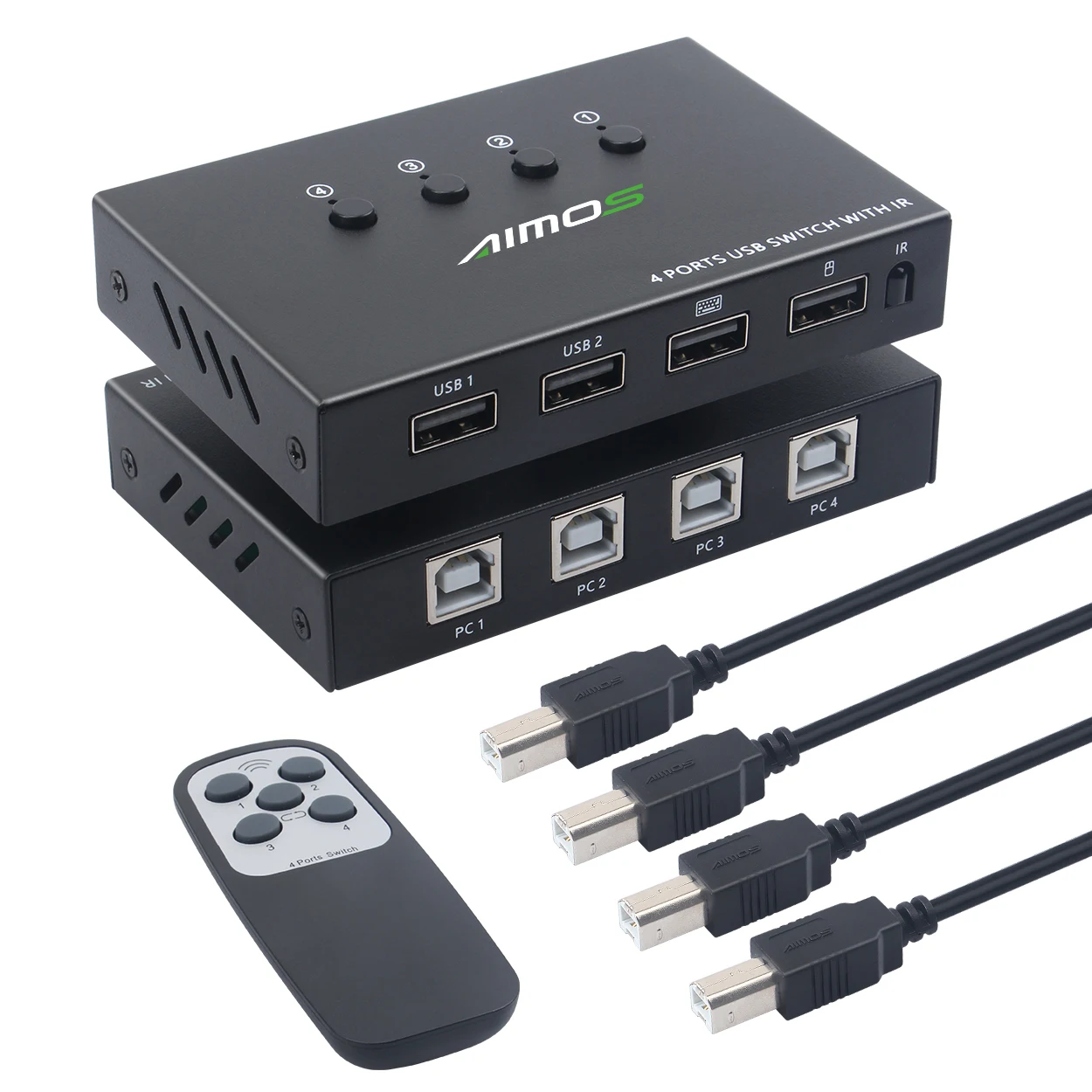 Switch Splitter Box em Saídas Dispositivos Usb Comutador 2.0 para pc Impressora Teclado e Mouse Usb2.0-kvm Comutadores KVM