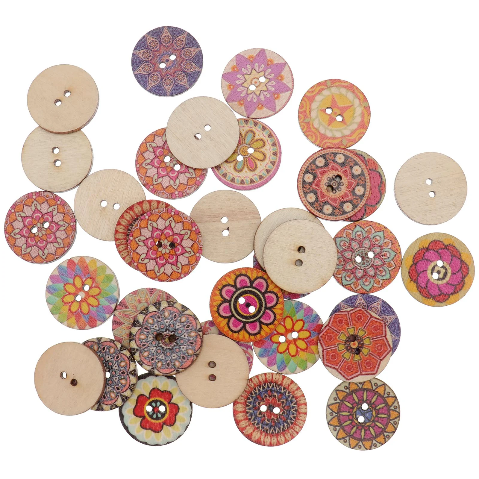 

100pcs Scrapbooking Button 2 Hole Buttons Buttons Embellishments Decorative Buttons Children Manual Button